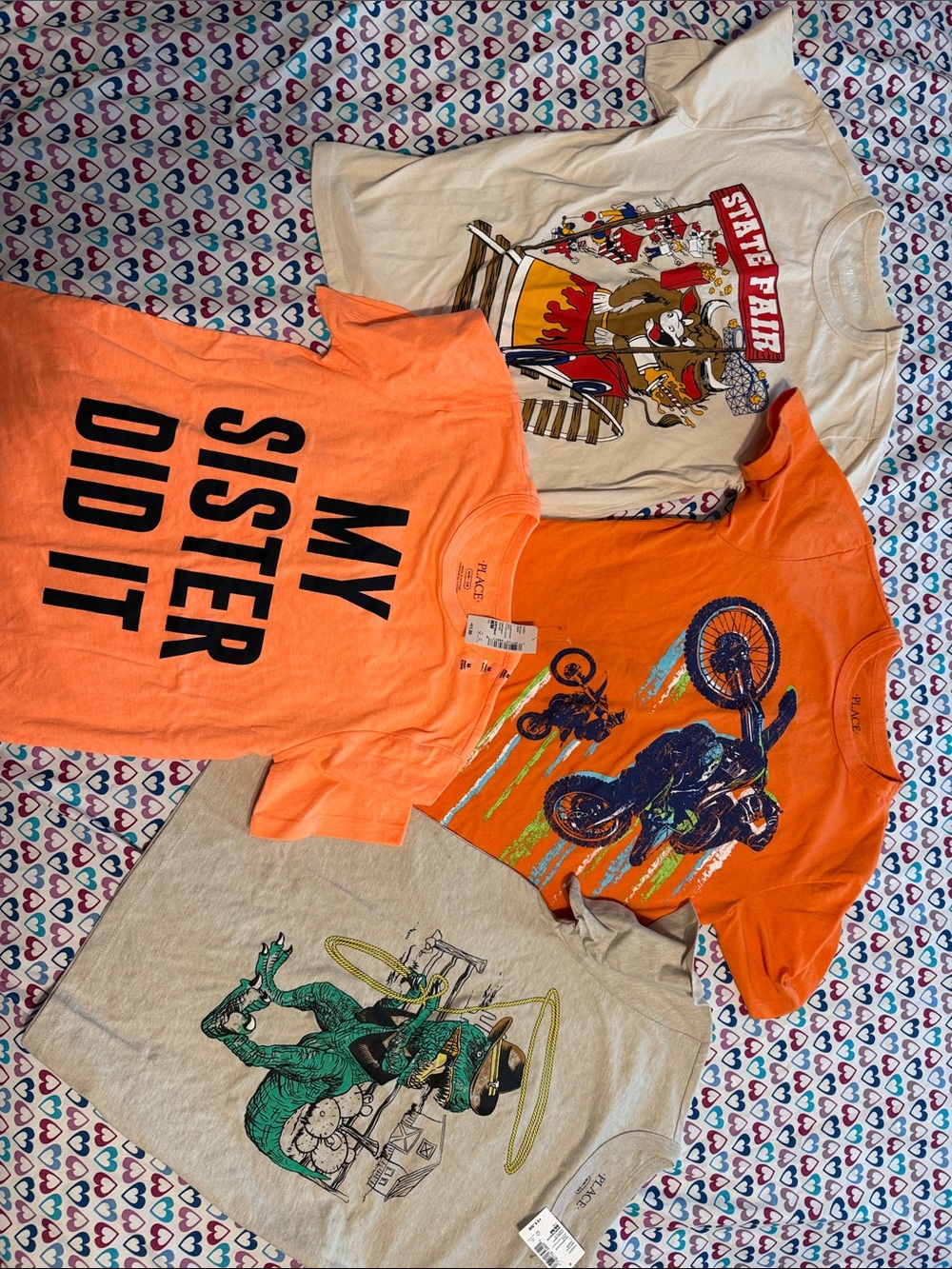 The Children's Place Orange Graphic Tee - My Sister Did It